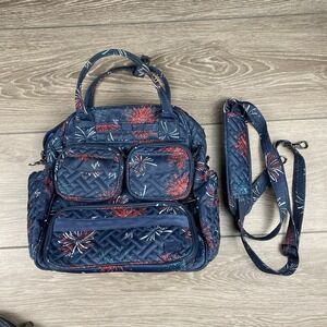 Lug Mini Puddle Jumper Hand Bag/ Crossbody Bag Blue Fireworks